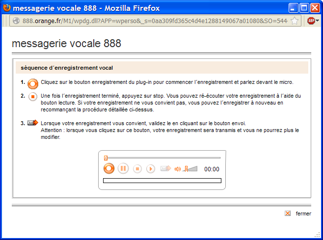 plug-in messagerie vocale 888